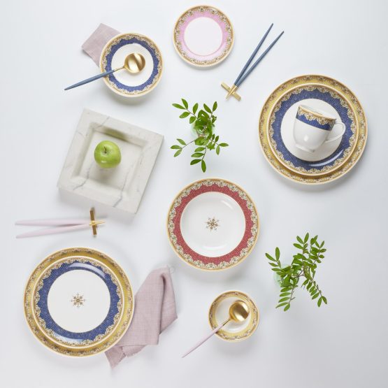 Portmeirion flat lay dinner ware product photography by Gareth Walker - Staffordshire Professional Commercial Product Photographer