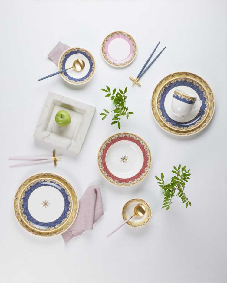 Portmeirion flat lay dinner ware product photography by Gareth Walker - Staffordshire Professional Commercial Product Photographer